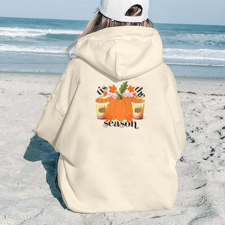 Funny Tis The Season Fall Weather Cozy Aesthetic Words Graphic Back Print Hoodie Gift For Teen Girls