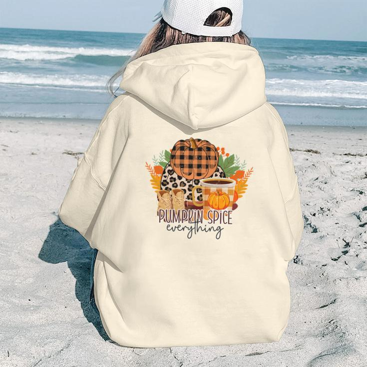 Pumpkin Spice Everything Latte Coffee Fall Aesthetic Words Graphic Back Print Hoodie Gift For Teen Girls