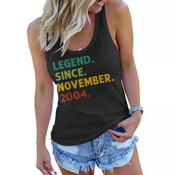 18 Years Old Gifts Legend Since November 2004 18Th Birthday  Women Flowy Tank