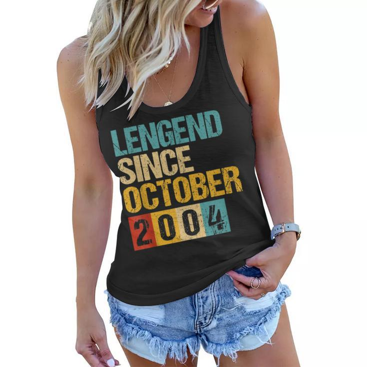 18 Years Old Gifts Legend Since October 2004 18Th Birthday  V3 Women Flowy Tank