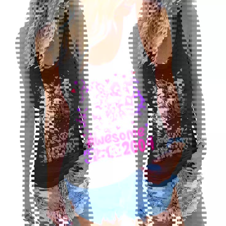 18 Years Old Unicorn Flossing 18Th Birthday Girl Unicorn  Women Flowy Tank