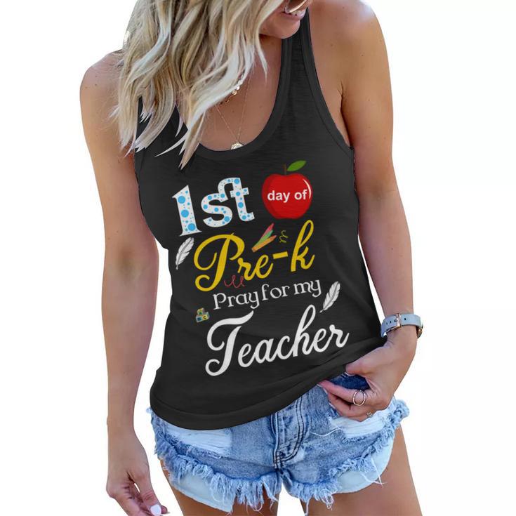 1St Day Of Pre K Pray For My Teacher Women Flowy Tank