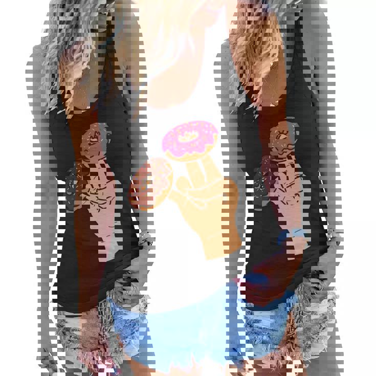 2 In The Pink 1 In The Stink Dirty Humor Donut Women Flowy Tank