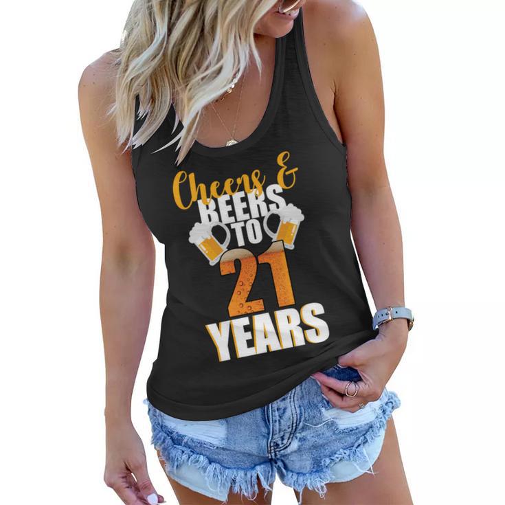 21St Birthday Cheers & Beers To 21 Years Tshirt Women Flowy Tank