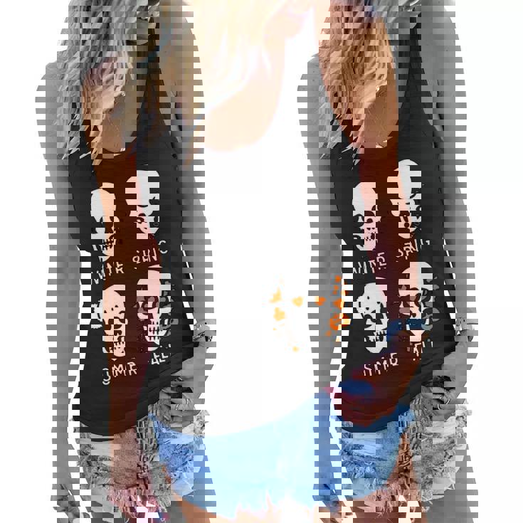 4 Seasons Skeleton Winter Summer Fall Spring Graphic Design Printed Casual Daily Basic Women Flowy Tank