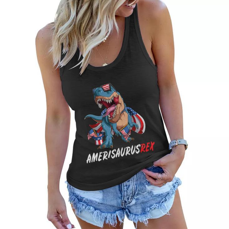 4Th July Tfunny Giftrex America Dinosaur Independence Day Patriot Usa Gift Women Flowy Tank