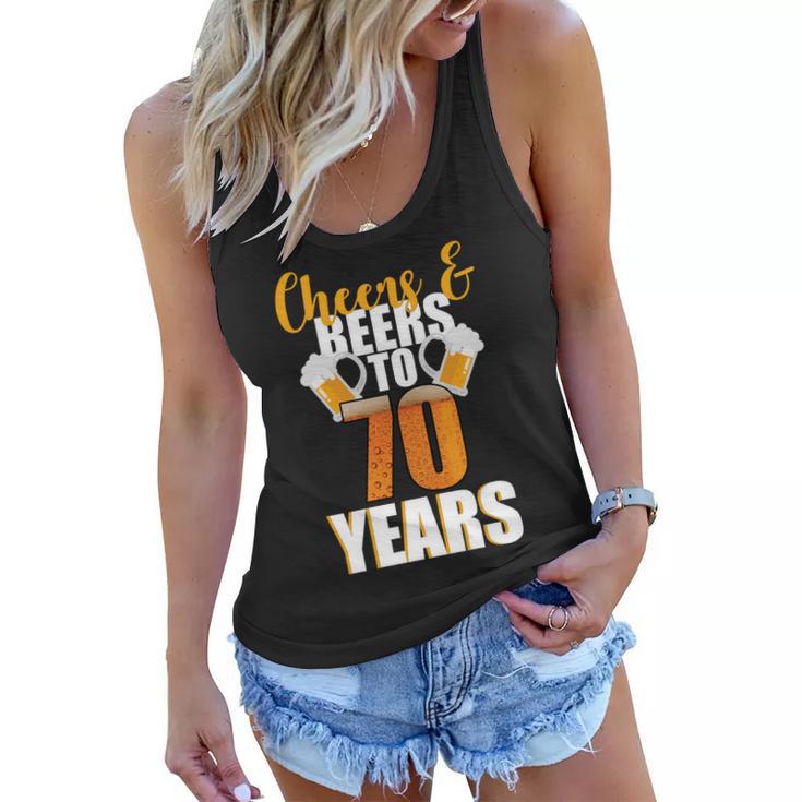 70Th Birthday Cheers & Beers To 70 Years Tshirt Women Flowy Tank