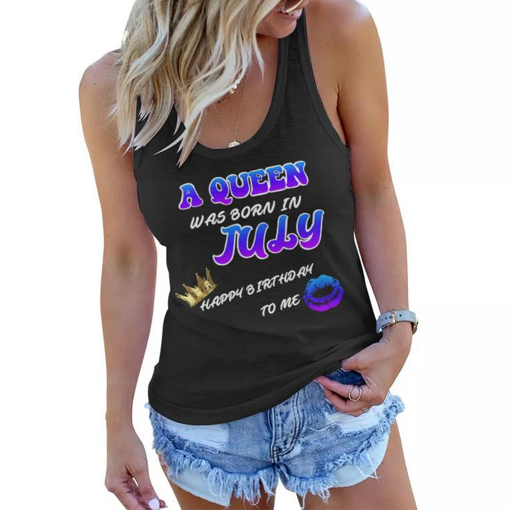 A Queen Was Born In July Happy Birthday To Me Graphic Design Printed Casual Daily Basic Women Flowy Tank