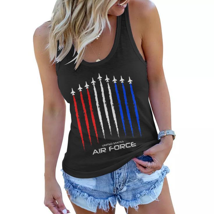 Air Force Us Veterans 4Th Of July Great Gift American Flag Meaningful Gift Women Flowy Tank