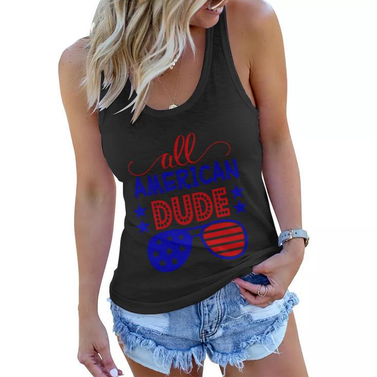 All American Dude Sunglasses 4Th Of July Independence Day Patriotic Women Flowy Tank