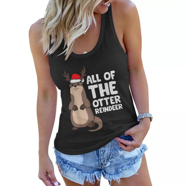 All Of The Otter Reindeer Reindeer Christmas Holiday Graphic Design Printed Casual Daily Basic Women Flowy Tank
