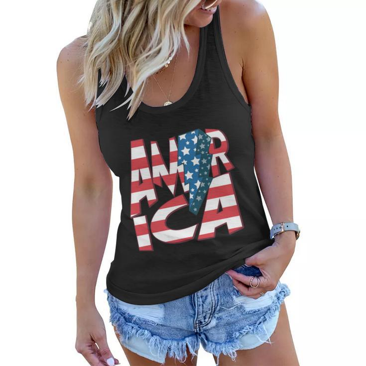America Usa Flag Patriotic Independence Day 4Th Of July Meaningful Gift Women Flowy Tank