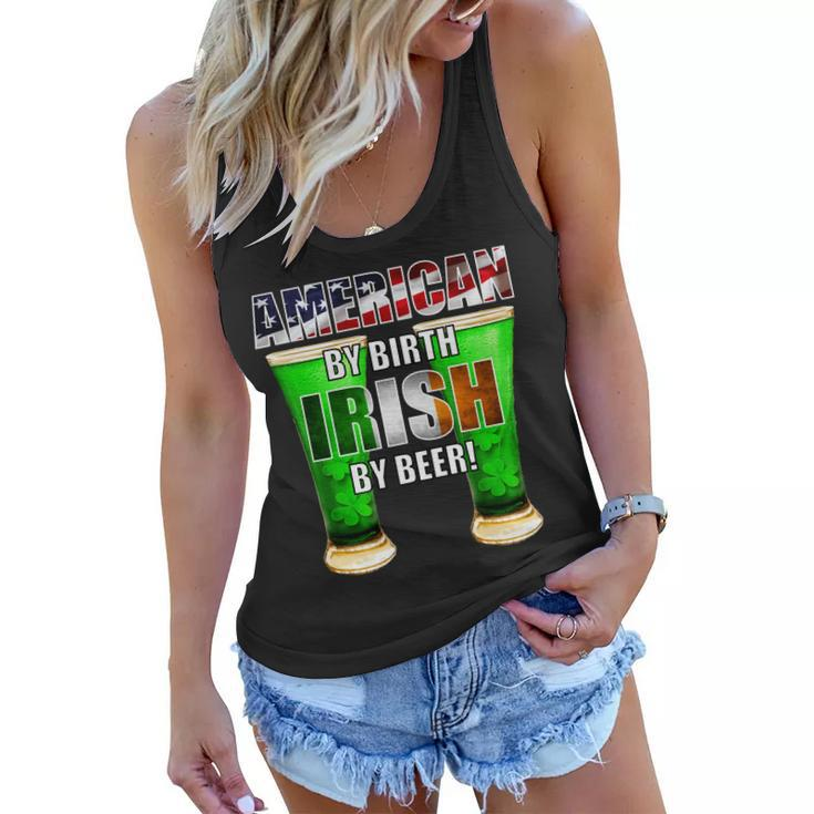 American By Birth Irish By Beer St Patricks Day Graphic Design Printed Casual Daily Basic Women Flowy Tank