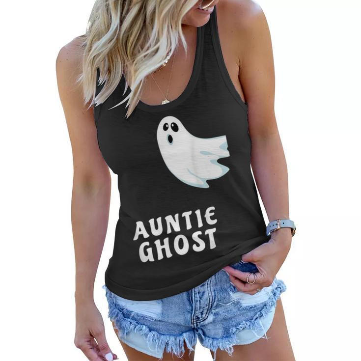 Auntie Ghost Funny Spooky Halloween Ghost Halloween Mom  Women Flowy Tank