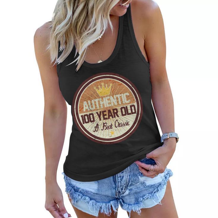 Authentic 100 Year Old Classic 100Th Birthday Tshirt Women Flowy Tank