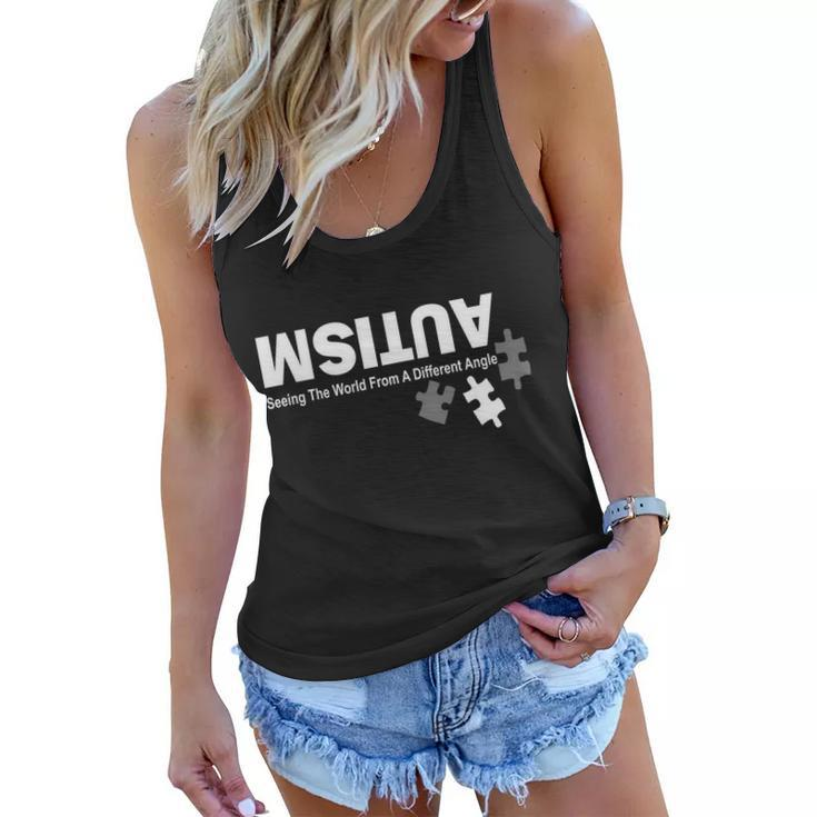 Autism Seeing The World From A Different Angle Tshirt Women Flowy Tank