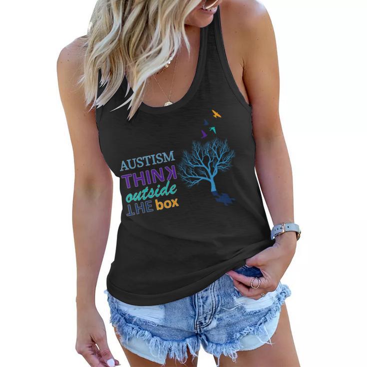 Autism Think Outside The Box Tshirt Women Flowy Tank