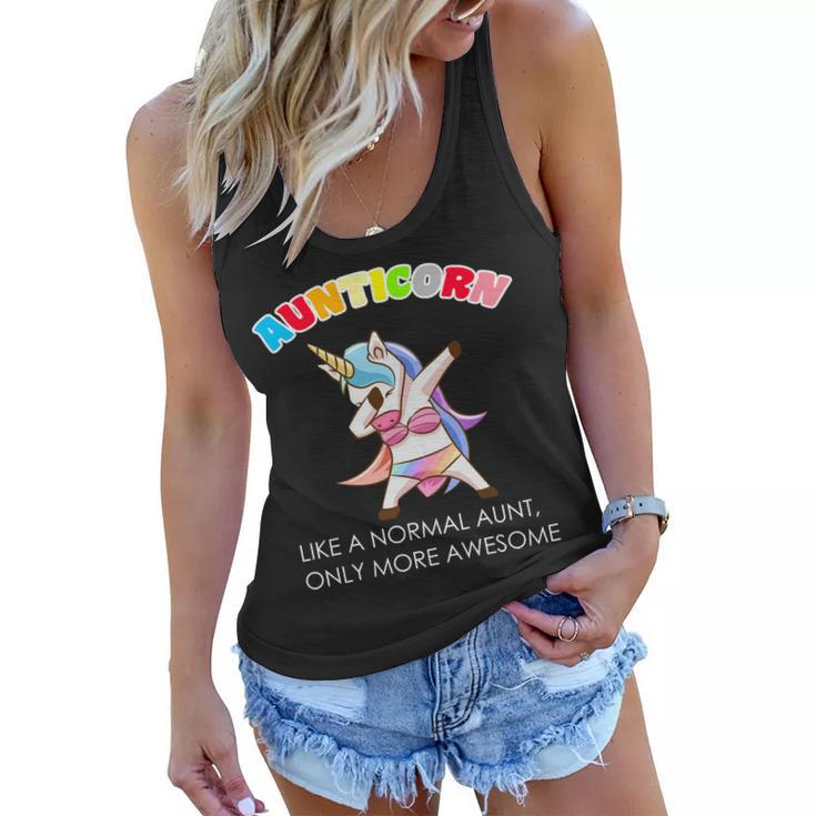 Awesome Aunticorn Like A Normal Aunt Women Flowy Tank
