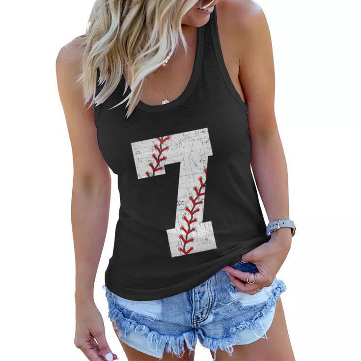 Baseball Softball Lover Seven Years Bday 7Th Birthday Boy Women Flowy Tank