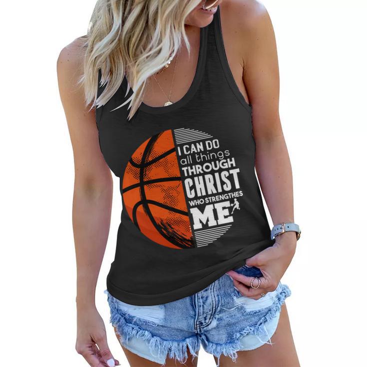 Basketball Faith All Things Through Christ Women Flowy Tank