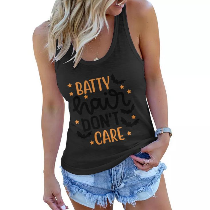 Batty Hair Dont Care Halloween Quote Women Flowy Tank