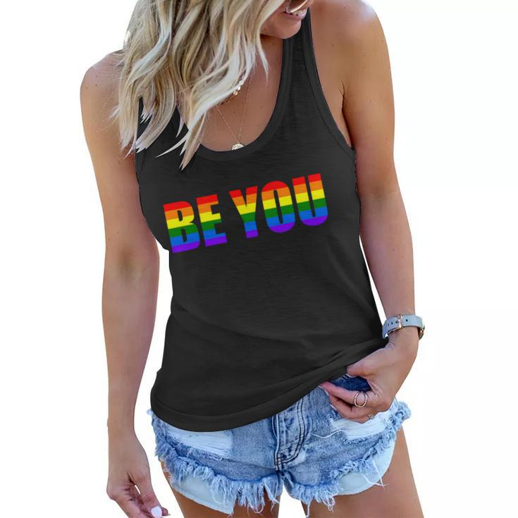 Be You Lgbt Flag Gay Pride Month Transgender Lgbt Pride Graphic Design Printed Casual Daily Basic Women Flowy Tank
