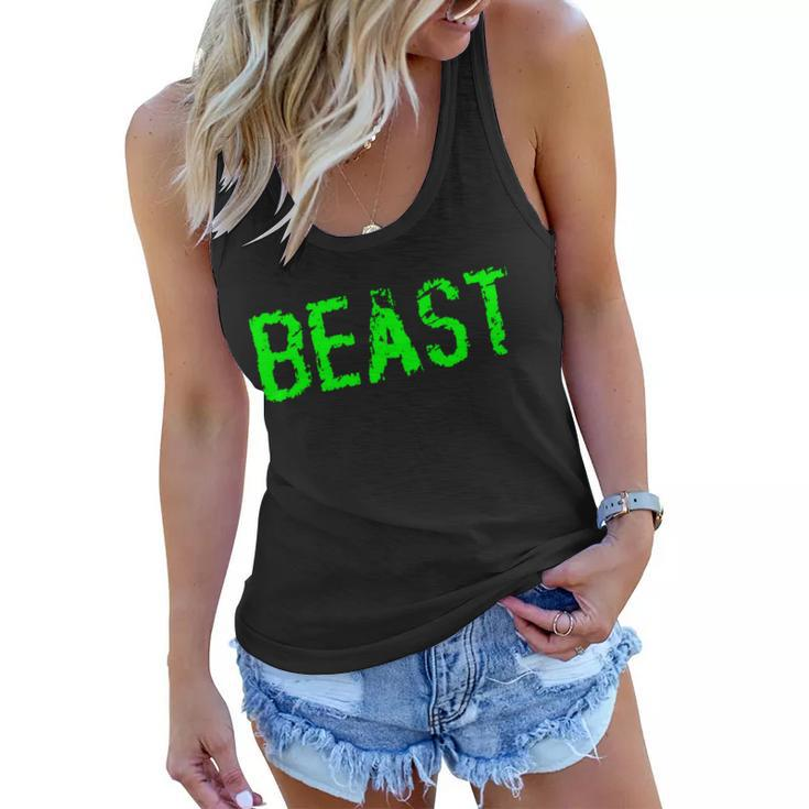Beast Gym Workout Mode Fitness Logo Tshirt Women Flowy Tank