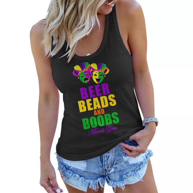 Beer Beads And Boobs Mardi Gras New Orleans T-Shirt Graphic Design Printed Casual Daily Basic Women Flowy Tank