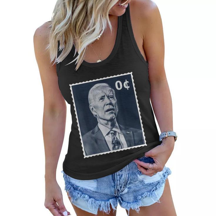 Biden Zero Cents Stamp 0 President Joe Biden Women Flowy Tank
