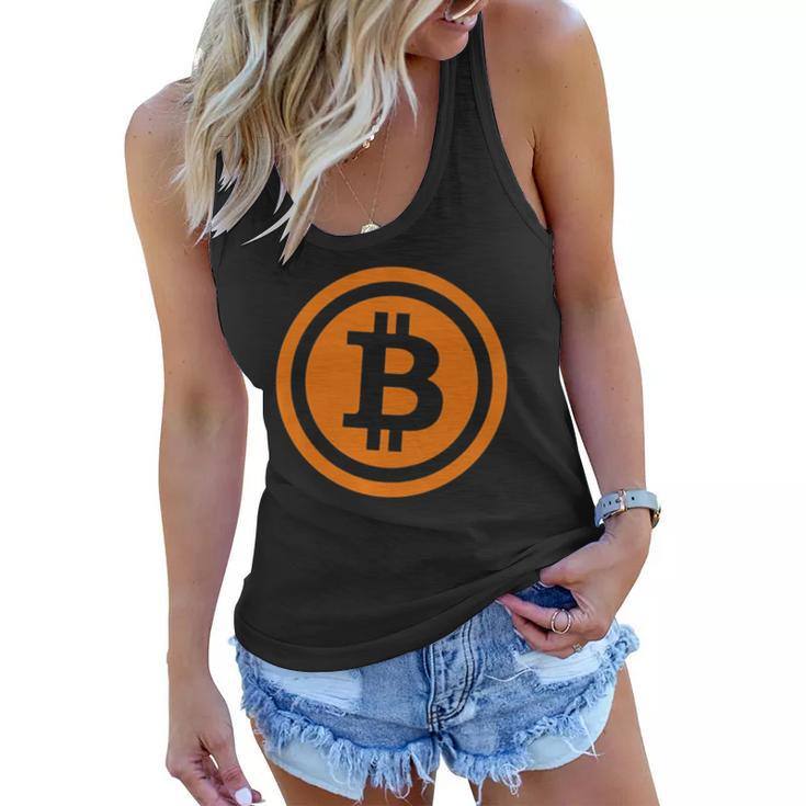 Bitcoin Logo Emblem Cryptocurrency Blockchains Bitcoin  Women Flowy Tank