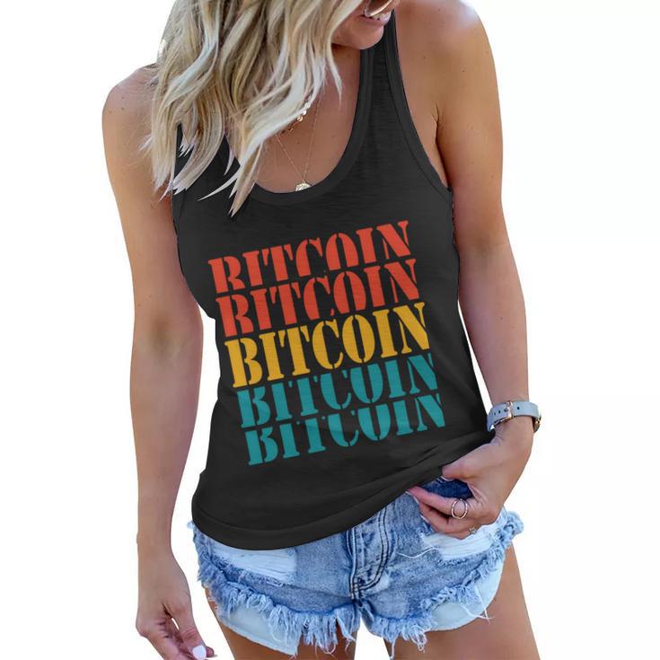 Bitcoin Retro Vintage S V G T Women Flowy Tank