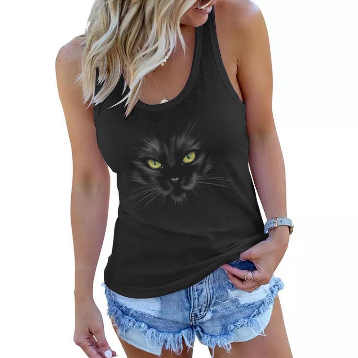 Black Cat Face Animal Halloween For Men Women Kids Sarcastic  Women Flowy Tank