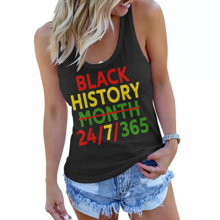 Black History Month 24 7 365 African Melanin Black Women Flowy Tank