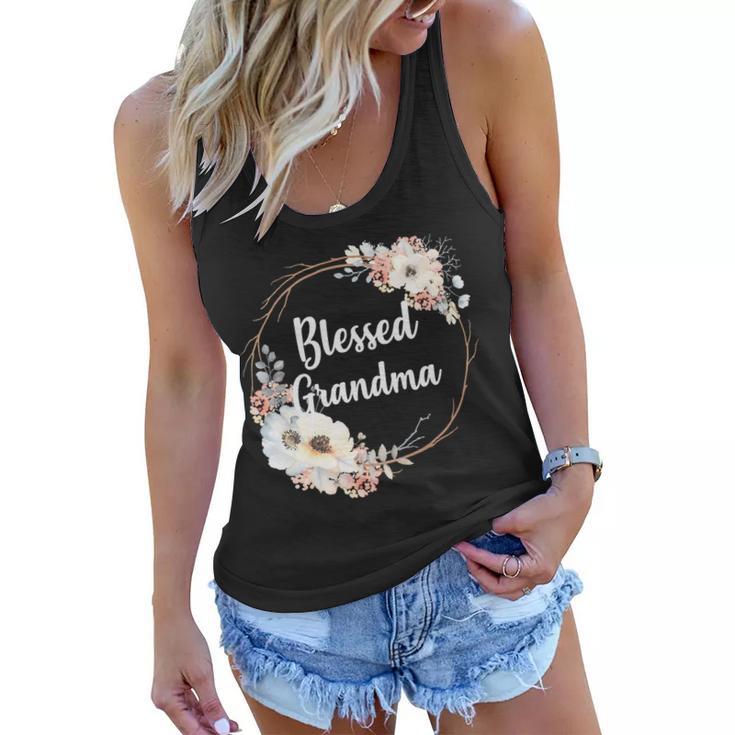 Blessed Grandma Floral Tshirt Women Flowy Tank