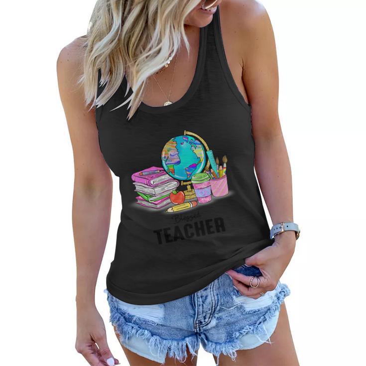 Blessed Teacher Graphic Plus Size Shirt Women Flowy Tank