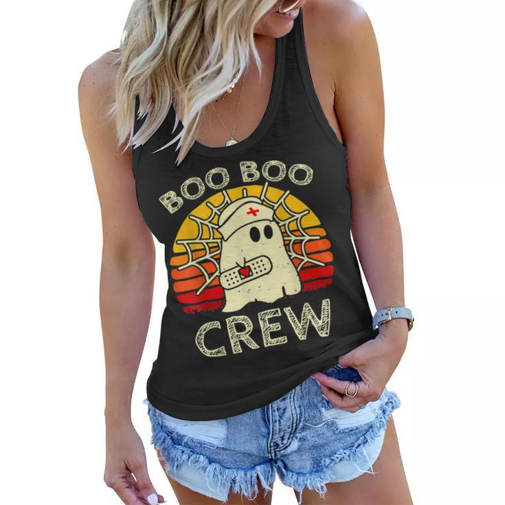 Boo Boo Crew Nurse  Funny Ghost Halloween Nurse  V3 Women Flowy Tank