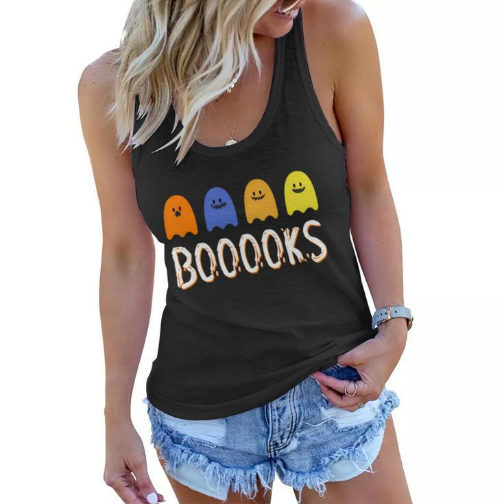 Books Spooky Ghost Funny Halloween Graphic Design Printed Casual Daily Basic V2 Women Flowy Tank - Thegiftio