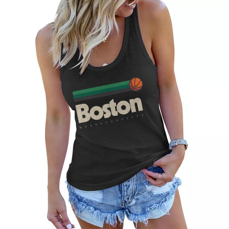 Boston Basketball Bball Massachusetts Green Retro Boston Graphic Design Printed Casual Daily Basic Women Flowy Tank