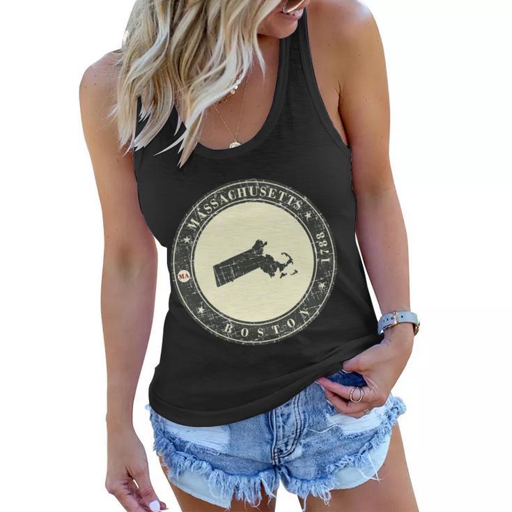 Boston Massachusetts Retro Women Flowy Tank