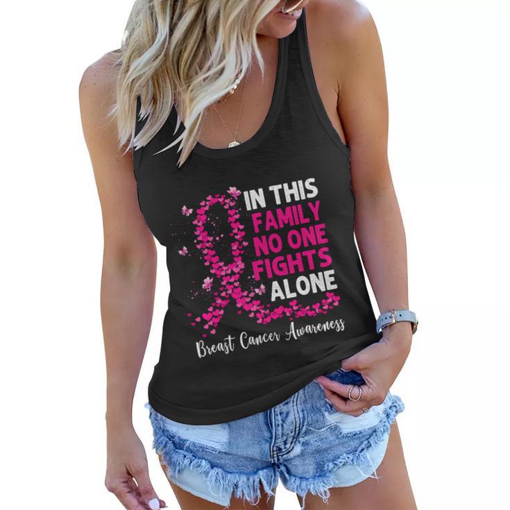 Breast Cancer Awareness In This Family No One Fight Alone Meaningful Gift Women Flowy Tank