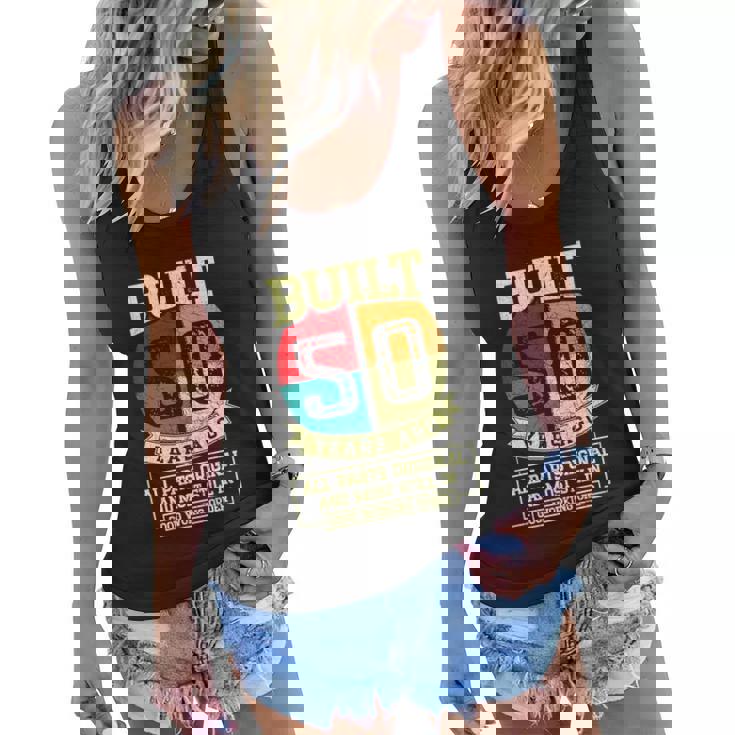 Built 50 Years Ago All Parts Original Funny 50Th Birthday Graphic Design Printed Casual Daily Basic Women Flowy Tank