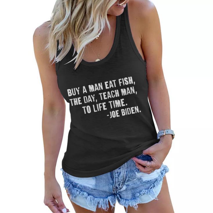 Buy A Man Eat Fish Joe Biden Tshirt Women Flowy Tank