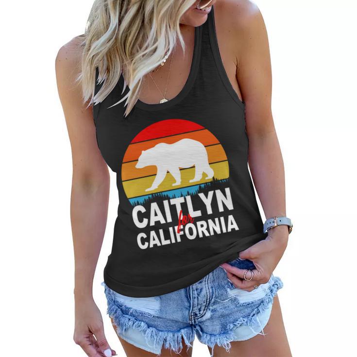 Caitlyn For California Retro Cali Bear Women Flowy Tank