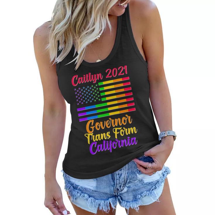 Caitlyn Jenner Governor Trans Form California Lgbt Us Flag Women Flowy Tank