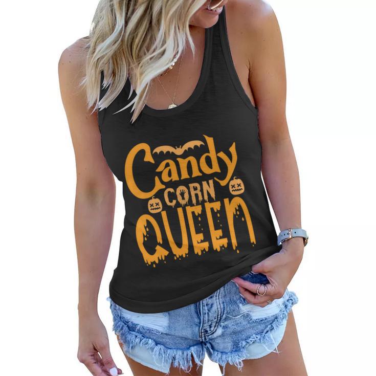 Candy Corn Queen Halloween Quote Women Flowy Tank