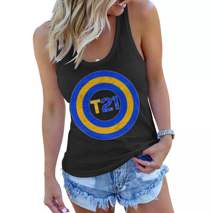 Captain T21 Shield - Down Syndrome Awareness Women Flowy Tank