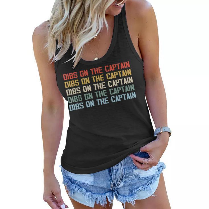 Captains Wife Dibs On The Captain Funny Boating Quote  Women Flowy Tank