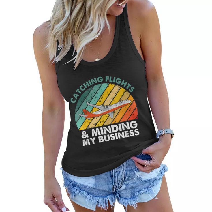 Catching Flights & Minding My Business Vintage Women Flowy Tank