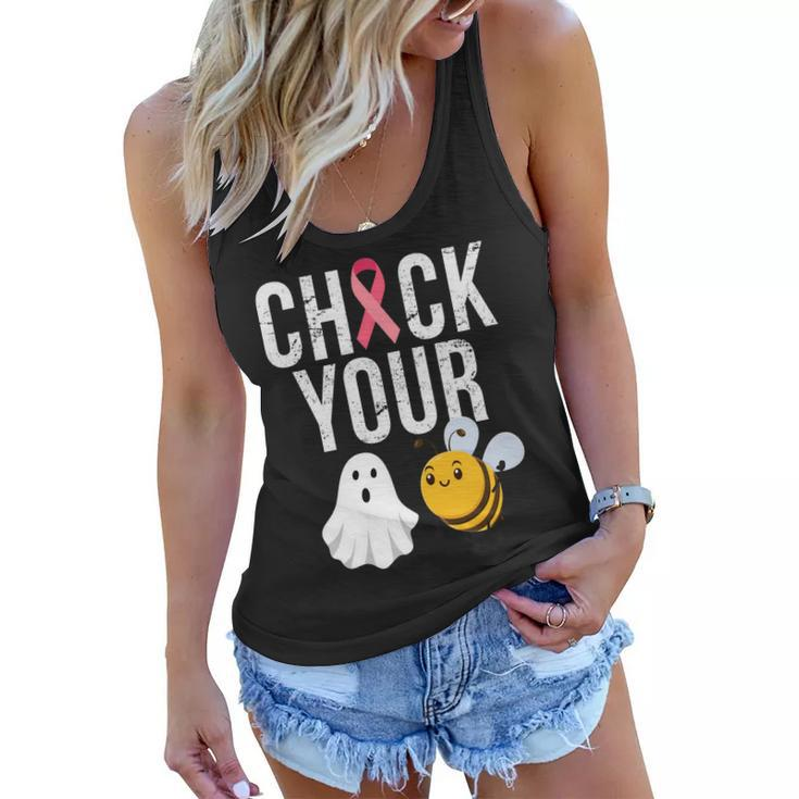 Check Your Boo Bees Breast Cancer Halloween Women Flowy Tank