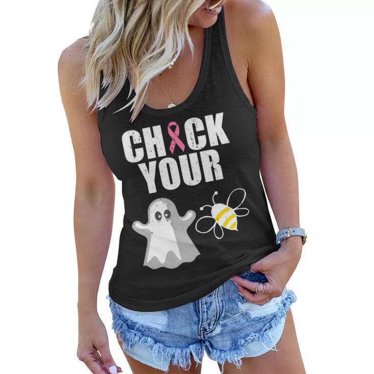 Check Your Boobies Breast Cancer Halloween Tshirt Women Flowy Tank